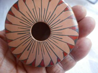 Vintage Mata Ortiz Mini Pottery Vase Seed Pot Signed Elena Mora 1.  25 
