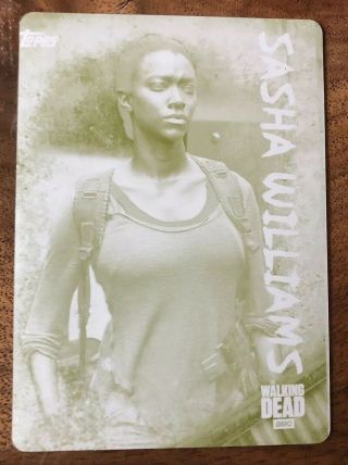 2017 Topps The Walking Dead Season 6 Sasha Williams C - 10 Printing Plate Card 1/1
