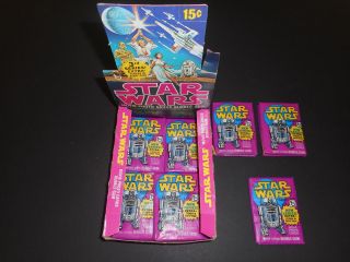 (1) 1977 Topps Star Wars 3rd Series 3 Yellow Border Wax Pack Ex