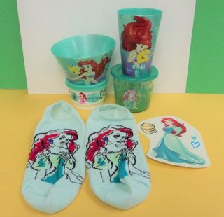 Disney Little Mermaid Ariel Dish Set Bowl Cup Tupperware - Flash