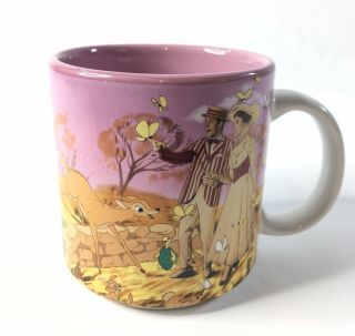 Walt Disney Mary Poppins Retired Vintage Pink Coffee Tea Mug Disneyland Japan 2