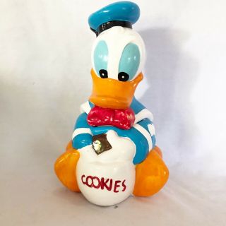 Vintage Walt Disney Donald Duck Cookie Jar By Hoan Ltd Ceramic