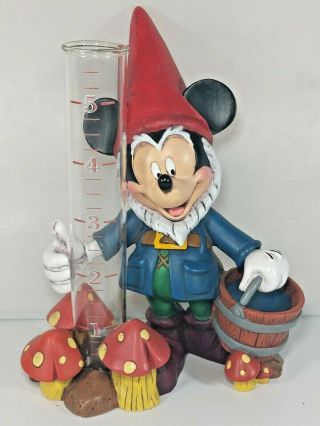 Authentic Mickey Mouse Disney Parks Flower & Garden Rain Gauge Figurine