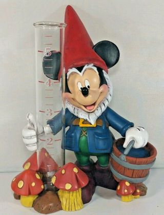 Authentic Mickey Mouse Disney Parks Flower & Garden Rain Gauge Figurine 2