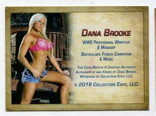 Dana Brooke Autograph Kiss Print card WWE Fitness Star 2018 Collectors Expo 2