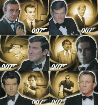 James Bond 007 - Heroes & Villains - Men Of James Bond - Complete Card Set (6) Nm
