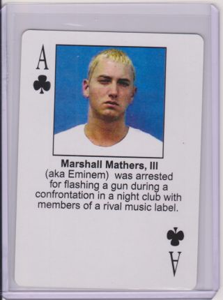 Rare 2003 Starz Behind Barz Marshall Mathers Playing Card Mug Shot Eminem