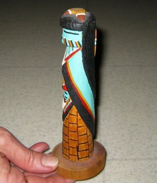 Signed Native American Hopi Indian Corn Doll Wood Sculpture Kachina Totem