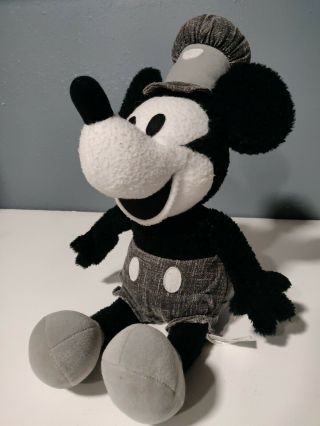 Disney Classic 1928 Style Mickey Mouse Steamboat Willie Plush Doll Large 20 "