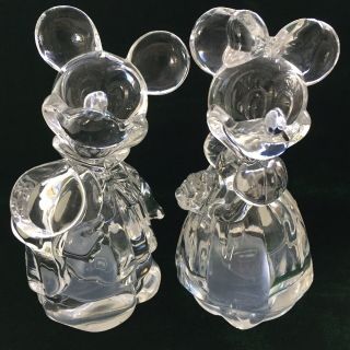 Lenox Disney Mickey Mouse Minnie Mouse Crystal Salt & Pepper Shakers Shaker Set