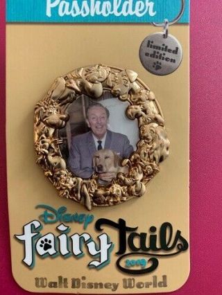 Disney Fairy Tails Event Walt & Dog Figaro Tramp Nana Pets Passholder Framed Pin