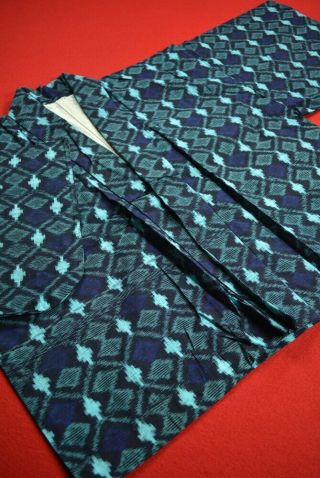 Zr67/310 Vintage Japanese Kimono Cotton Antique Boro Noragi Indigo Blue Kasuri