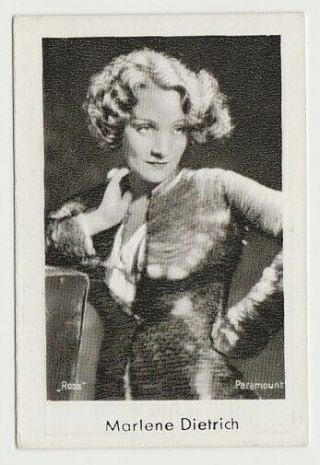 Marlene Dietrich Early 1930s Sulima Brand German Tobacco Card 10 Film Star E1