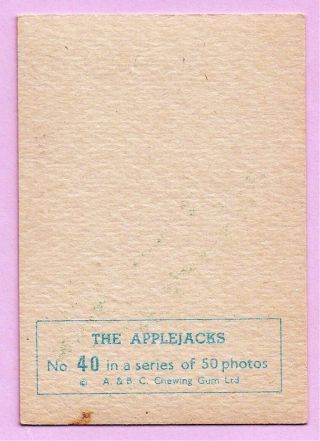 1964 A&BC Gum Card: THE APPLEJACKS.  (Cond. ) 2