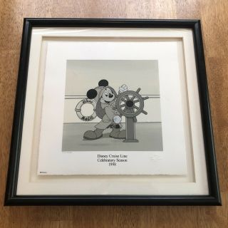 Disney Cruise Line Celebratory Print Helmsman Mickey - 1998 - Cert Of Auth.