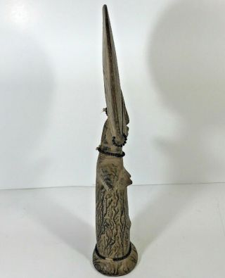 Vintage African Hand Carved Statue Light Wood Female Fertility Goddess 4