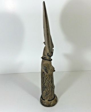 Vintage African Hand Carved Statue Light Wood Female Fertility Goddess 5