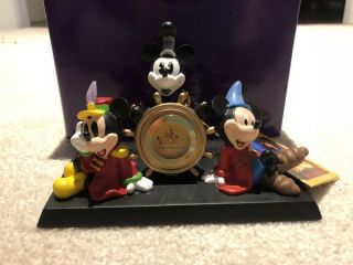 Disney Mickey Mouse Through The Years 75 Years Desk Clock - Nib