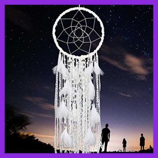 Extra LARGE Dream Catcher Kids Wall Hanging Decoration Handmade WHITE Feather Bo 3