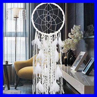 Extra LARGE Dream Catcher Kids Wall Hanging Decoration Handmade WHITE Feather Bo 4