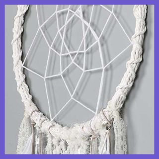 Extra LARGE Dream Catcher Kids Wall Hanging Decoration Handmade WHITE Feather Bo 6