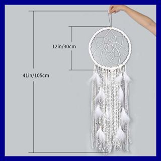 Extra LARGE Dream Catcher Kids Wall Hanging Decoration Handmade WHITE Feather Bo 7
