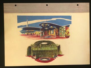 Disneyland Concept Art Lithograph 60th Vip Gift 9x12 1954 Tomorrowland Rocket
