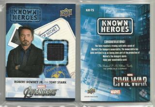 2016 Captain America: Civil War Known Heroes Memorabilia/relic Chase Card Kh - Ts