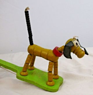 Fisher Price Walt Disney Pluto Kritter Wooden Pop Up Puppet Toy 1930s