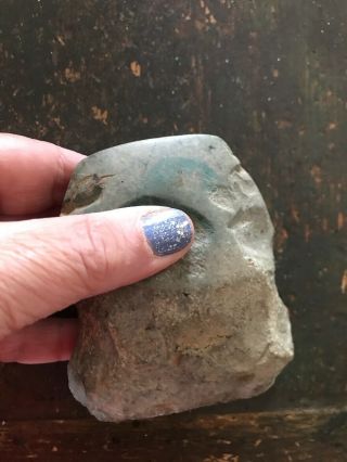 Native American Indian Grooved Stone Axe Head,  3 1/2” 4