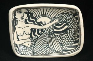 Ceramic Trinket Mermaid Dish Potter Angelica Morales Mexican Folk Art Home Decor