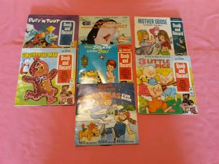 7vintage " See - Hear - Read " Books And Read - Along Record Set Peter Pan Disney 45rpm