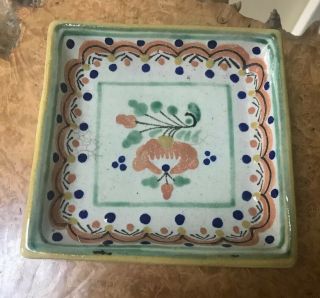 Vintage Uriarte Puebla Mexico Talavera Pottery 5 1/2” Plate