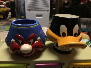 Daffy Duck Coffee Mug Cup Applause,  Vintage 1989 And Yosemite Sam 1992 Mug