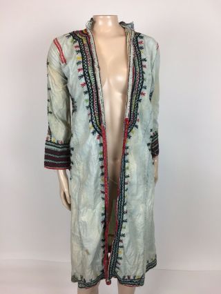 Vintage Native American Hand Embroidered Robe Jacket Pakistani Unisex Teepee Dd9