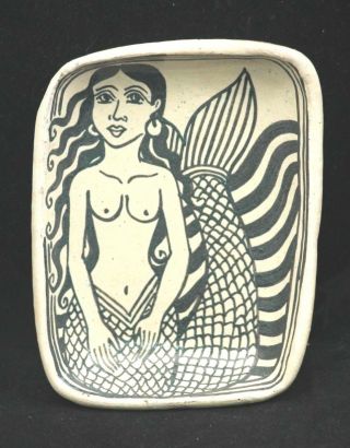 Ceramic Trinket Dish Potter Angelica Morales Mexican Folk Art Decor Mermaid 14