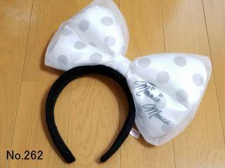 Disney Headband Minnie Mouse Chiffon Ribbon White Japan Tokyo Disney Resort F/s