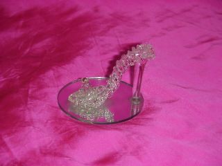 Disney Cinderella Glass Slipper Hand Blown Art Glass Miniature Shoe Figurine