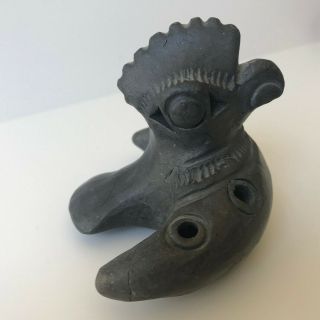Oaxaca Black Pottery Barro Negro Chicken Ocarina Whistle Folk Art Mexico 3