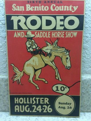 Rare Vintage 6th Annual 1934 San Benito County Rodeo & Saddle Horse Show Program