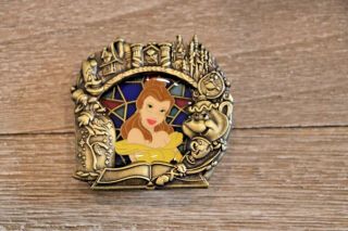 Disney Wdi Stained Glass Princess Series Beauty And The Beast Belle Pin Le 300