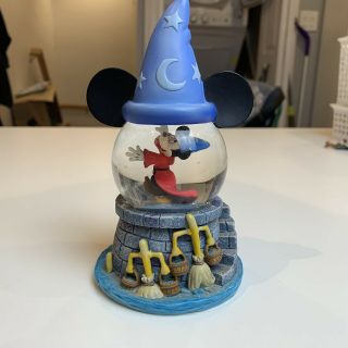 Rare Disney Sorcerer Mickey Fantasia Snow Globe Snowglobe Hat
