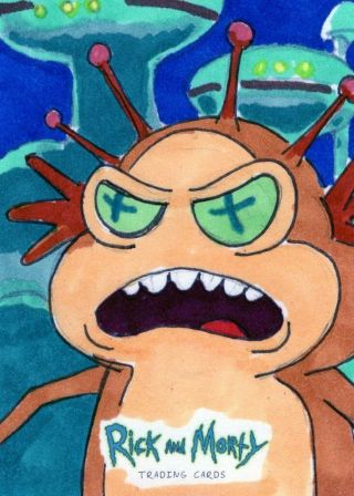 2018 Cryptozoic Rick And Morty Color Hand Drawn Sketch Card By Coburn - James