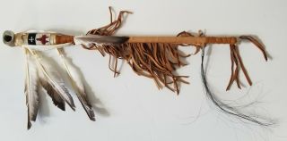 19 " Native American Style Antler Beaded Peace Pipe