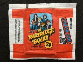 A&bc 1972 The Partridge Family 2p Gum Card Wax Wrapper Big Buddy Variant - Good