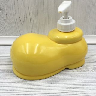 Disney Mickey Mouse Ceramic Yellow Shoe Soap Lotion Dispenser Pump 3