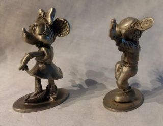 THE WALT DISNEY CO HUDSON PEWTER 654 MICKEY MOUSE & 655 MINNIE MOUSE FIGURES 2