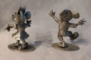 THE WALT DISNEY CO HUDSON PEWTER 654 MICKEY MOUSE & 655 MINNIE MOUSE FIGURES 3