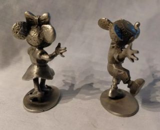 THE WALT DISNEY CO HUDSON PEWTER 654 MICKEY MOUSE & 655 MINNIE MOUSE FIGURES 4
