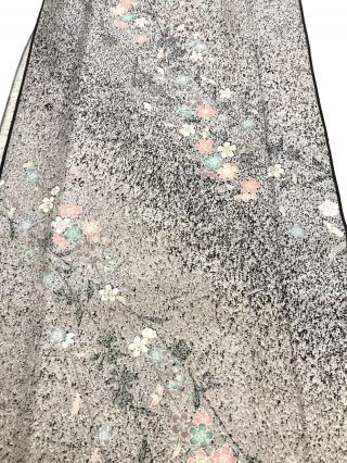 @@ 160 cm Japanese vintage kimono silk fabric/Rinzu weave/cherry blossom G147 2